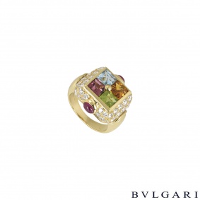 Bvlgari Yellow Gold Diamond & Multi-Gem Ring